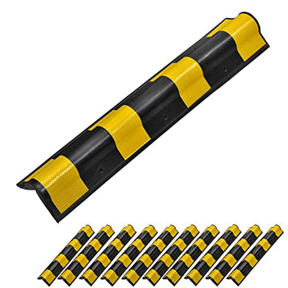 Rubber Corner Guards 31" for Parking Columns and Garage Walls Round Edge (10 Count)