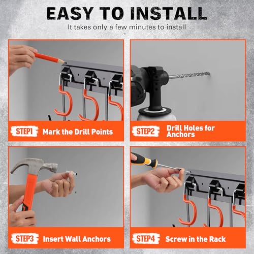 68'' All Metal Adjustable Garden Tool Organizer
