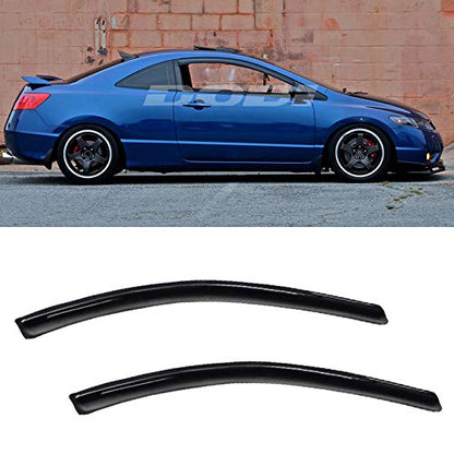 2pcs for 06 11 Civic 2Dr Coupe Sun Rain Guard Deflector Window Visors