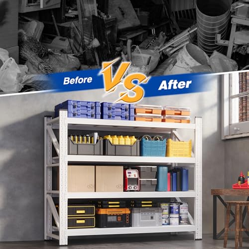 48" W Storage Shelves 3000lbs Garage Metal Shelving Heavy Duty Garage Shelves Adjustable Storage Shelves for Industrial