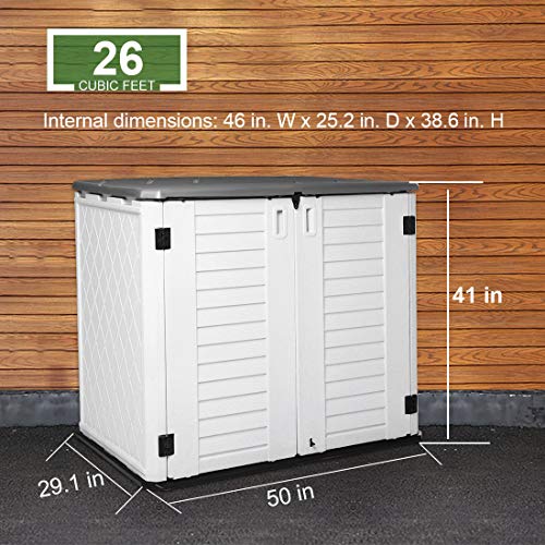 Horizontal Outdoor Garden Storage Shed for Backyards and Patios