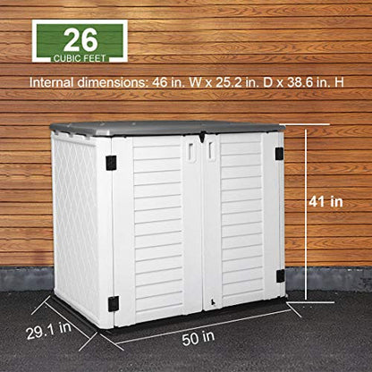 Horizontal Outdoor Garden Storage Shed for Backyards and Patios