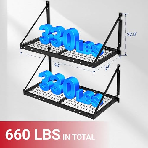 4 Pack 2x4 ft Wall Shelving Garage Storage Rack (4 Count)