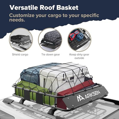 43" x 39" x 6" Roof Rack Basket with Extension&Net