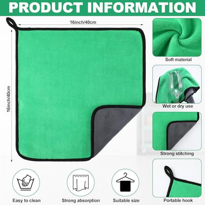 20 Pcs Microfiber Car Drying Towels Microfiber Cleaning Cloth 800 GSM Thick Plush Cleaning Dusting Cloth Auto Detailing Absorbent Towels Rags for Car Household Kitchen Window (20 Count)