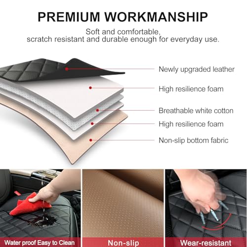2 Pack Waterproof Full Surround Leather Car Seat Covers Full Set (2 Count)