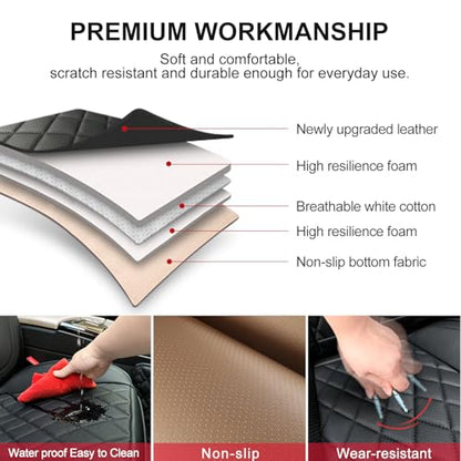 2 Pack Waterproof Full Surround Leather Car Seat Covers Full Set (2 Count)