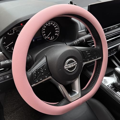 D Shaped Nappa Leather Steering Wheel Cover 14.5