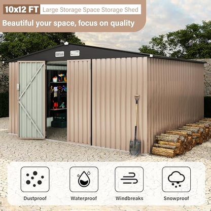 10x12 FT Metal Storage Sheds Outdoor