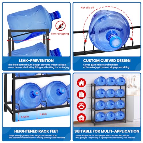 5 Gallon Water Jug Holder for 12 Bottles Without Wobbling