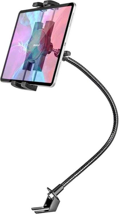 woleyi Car or Truck Seat Rail Tablet Mount, Heavy Duty Gooseneck Car Floor Tablet Holder Bolt Stand with 20-inch Aluminum Arm, for iPad Pro Air Mini, Galaxy Tab, Z Fold, Fire HD, iPhone, 4-13" Devices