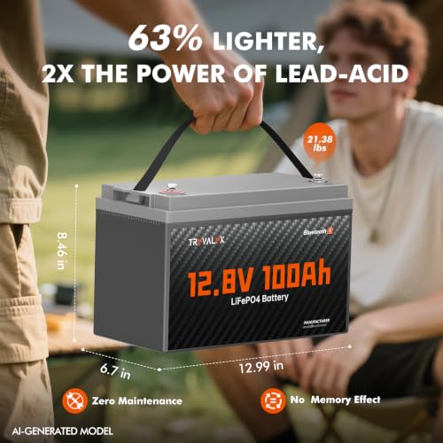 12V 100Ah LiFePO4 Lithium Battery with Bluetooth