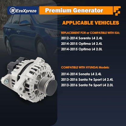 Ezexpreze 11710N Alternator Replacement For 2014 2015 Kia Optima
