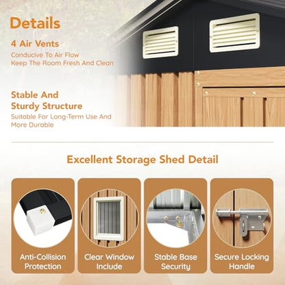 6X4FT Garden Storage Shed