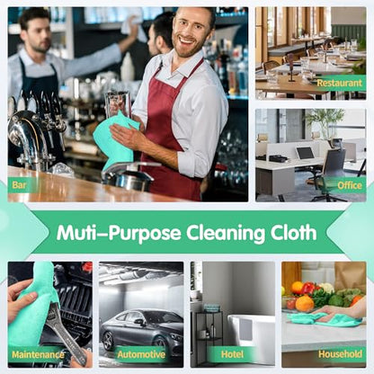 Turquoise Microfiber Cleaning Cloth (8 Count)