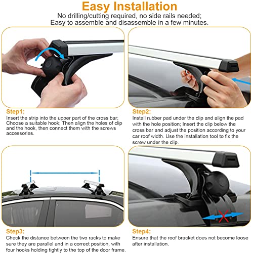 2Pcs Universal Roof Rack Cross Bars (2 Count)