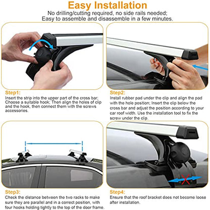 2Pcs Universal Roof Rack Cross Bars (2 Count)