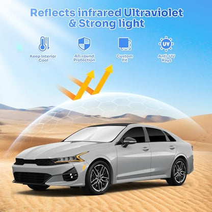 Sunshades for 2025 2026 Kia K4 Accessories Windshield Sun Shade Side Rear Window Shade Cover Sun Visor Shield Privacy Protection for Camping Keep Vehicle Cool Black 7PCS (5 Count)