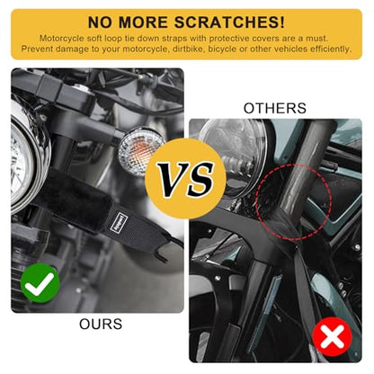 Soft Loop Tie Down Straps for Protecting Motorcycle (8 Count)