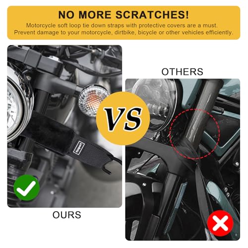 Soft Loop Tie Down Straps for Protecting Motorcycle (8 Count)