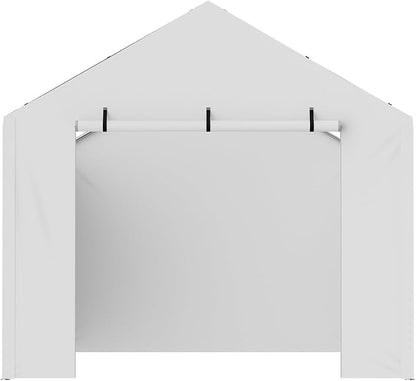 VEVOR Carport Replacement Canopy Cover Side Wall 10 x 20 ft, Garage Tent Shelter Tarp Heavy-Duty Waterproof & UV Protected, Easy Installation with Ball Bungees,White (Top and Frame Not Included)