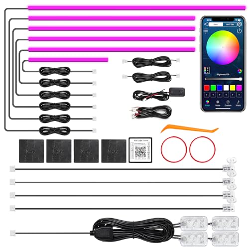 Acrylic Interior Car LED Strip Light with Wireless APP