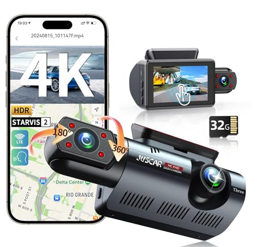 4K Dual Dash Cam with WiFi GPS