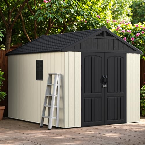 8x10FT Plastic Outdoor Storage Shed with Floor