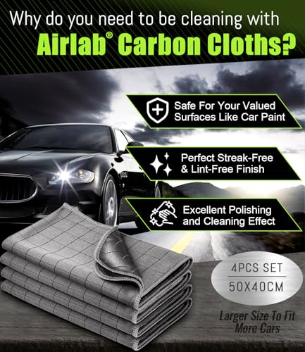 Carbon Microfiber Towels for Car Glass Window Polishing (4 Count)
