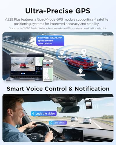 A229 Plus Dash Cam Front and Rear