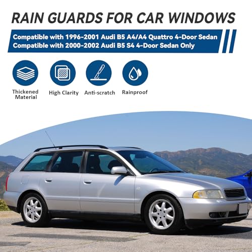 4pcs Window Visors Rain Guards for 96 (4 Count)