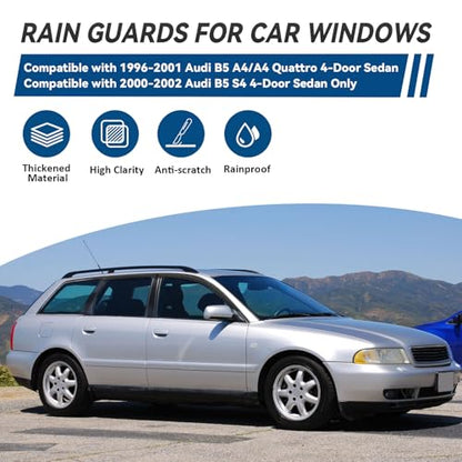 4pcs Window Visors Rain Guards for 96 (4 Count)