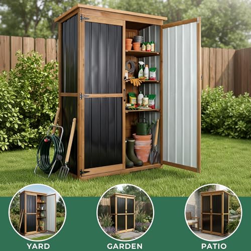 Outdoor Storage Shed with Adjustable Shelf