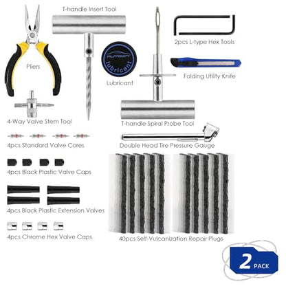 Flat Tire Repair Kit 68pcs 2