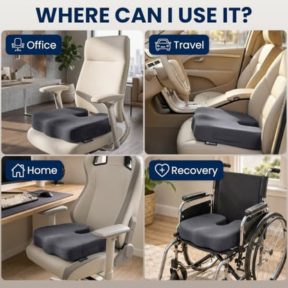 Seat Cushion Memory Foam Chair Cushion for Tailbone Pain Relief