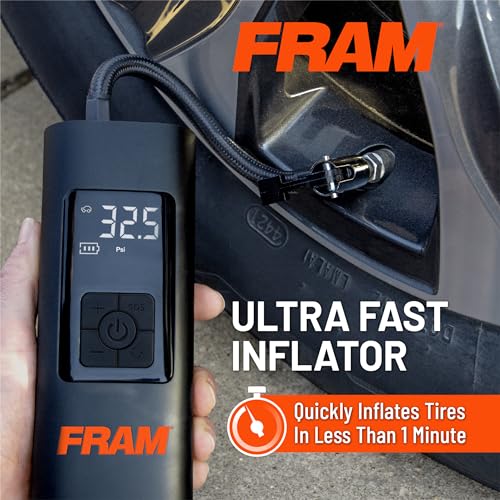 FEK40002 Portable Emergency Tire Inflator with 6000mAh Battery and 12V