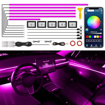 Acrylic Interior Car LED Strip Light with Wireless APP