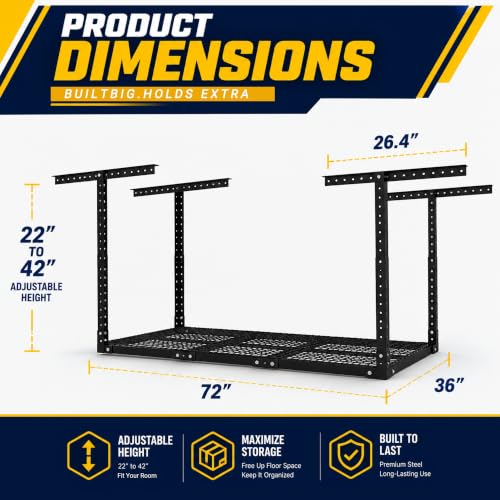 3 x 6FT Overhead Garage Storage Rack