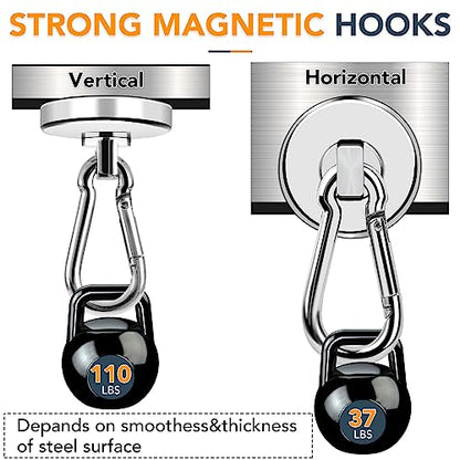 Magnetic Hooks Heavy Duty 110LBS+ Strong Neodymium Magnets