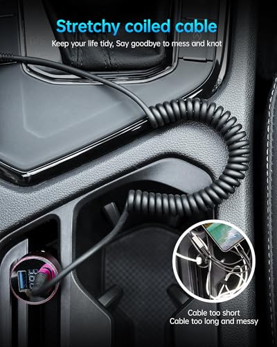 USB A to USB C Cable for Car (2 Count)