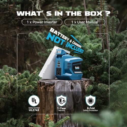 220W Portable Power Inverter Compatible with Makita 18V Battery