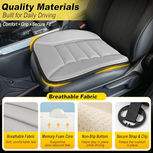 3 Piece Memory Foam Car Seat Cushion Set for Driving Comfort (3 Count)