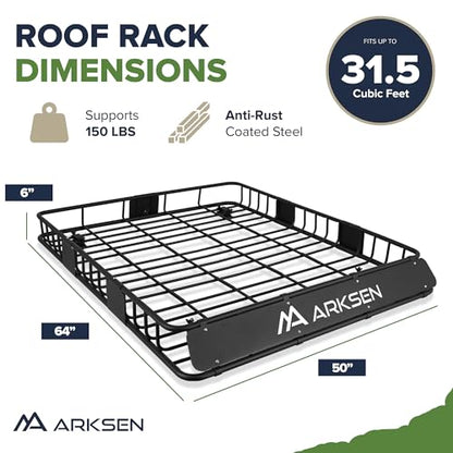 64" x 50" x 6" Extra Wide Roof Rack Basket with Extension