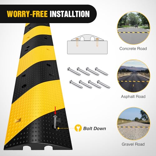Rubber Speed Bumps with Cable Protector