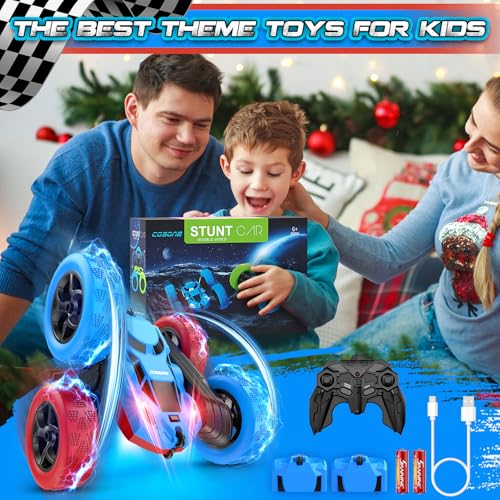 Red Blue RC Stunt Car for Boys Girls