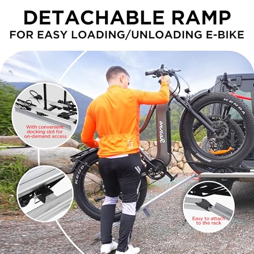 Foldable 2 Ebike Rack with Ramp (2 Count)