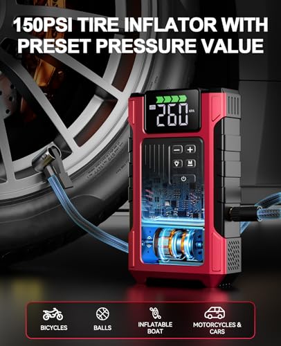 4500A Car Jump Starter with Air Compressor