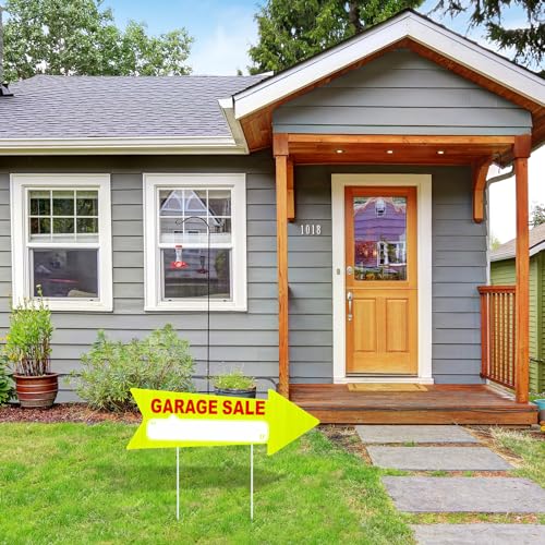 12 Pcs Garage Sale Signs with Stakes Double Sided (12 Count)