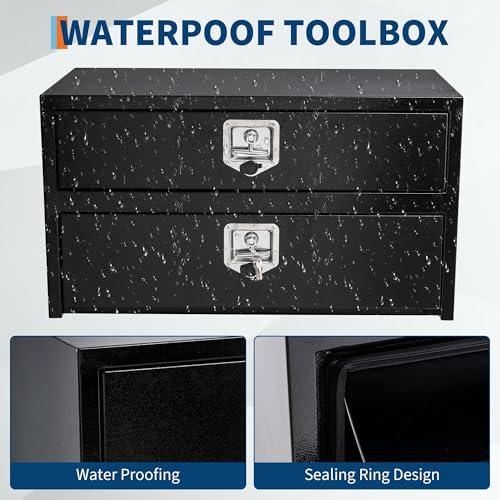 36'' Black Steel Truck Tool Box with Drawer