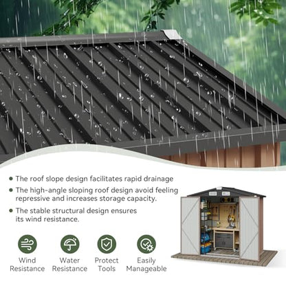 6'x4' Outdoor Storage Shed with Base